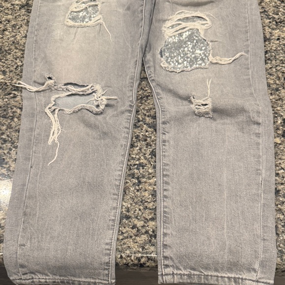 Juicy Couture Y2K Vintage Distressed Gray Women Jeans Size 14 - Picture 3 of 9